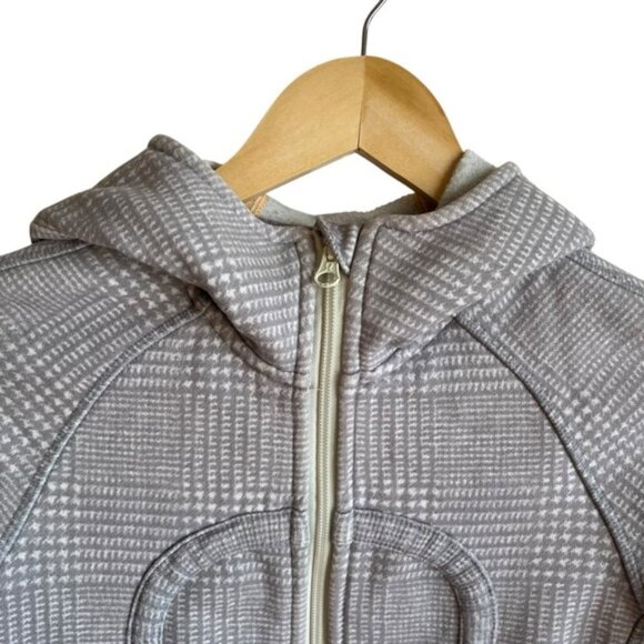 Lululemon Scuba Hoodie Size 2 Glen Check Polar Cream Silver Slate Gray - Picture 3 of 13